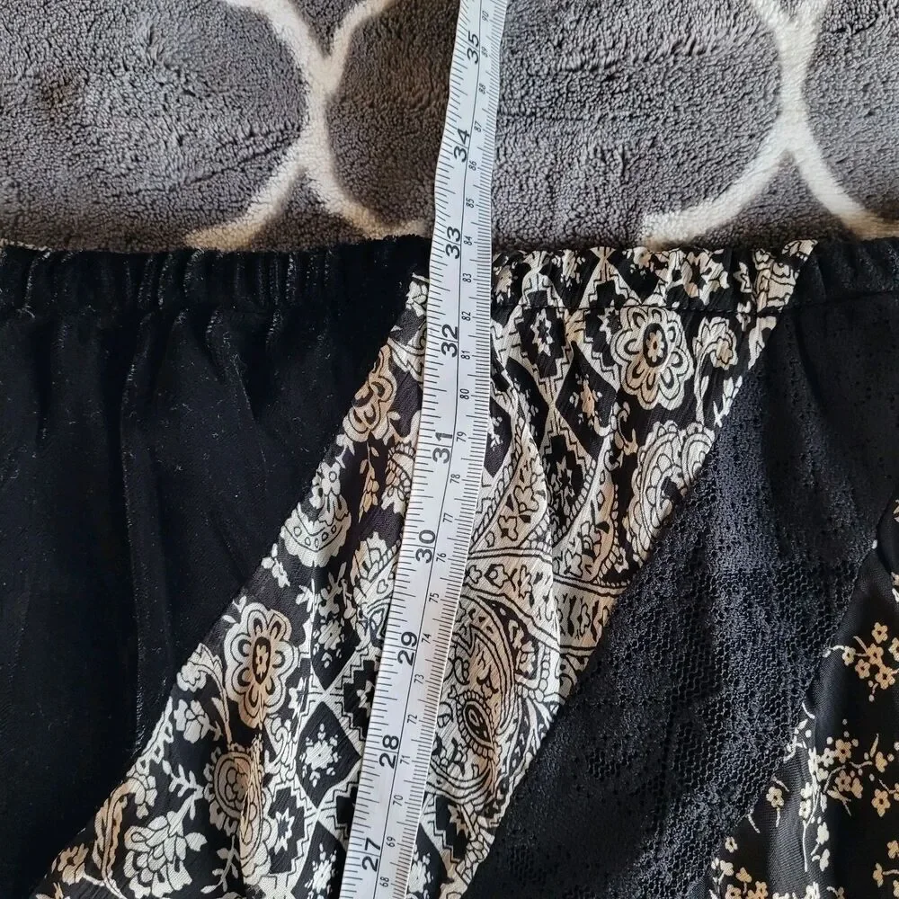 Womens Asymetrical Velvet Mix Media Skirt Size Small Bohemian Witchy Whimsygoth - Picture 4 of 7